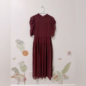 Wilfred Aritzia Parlour Sundress with Puff Sleeves 0